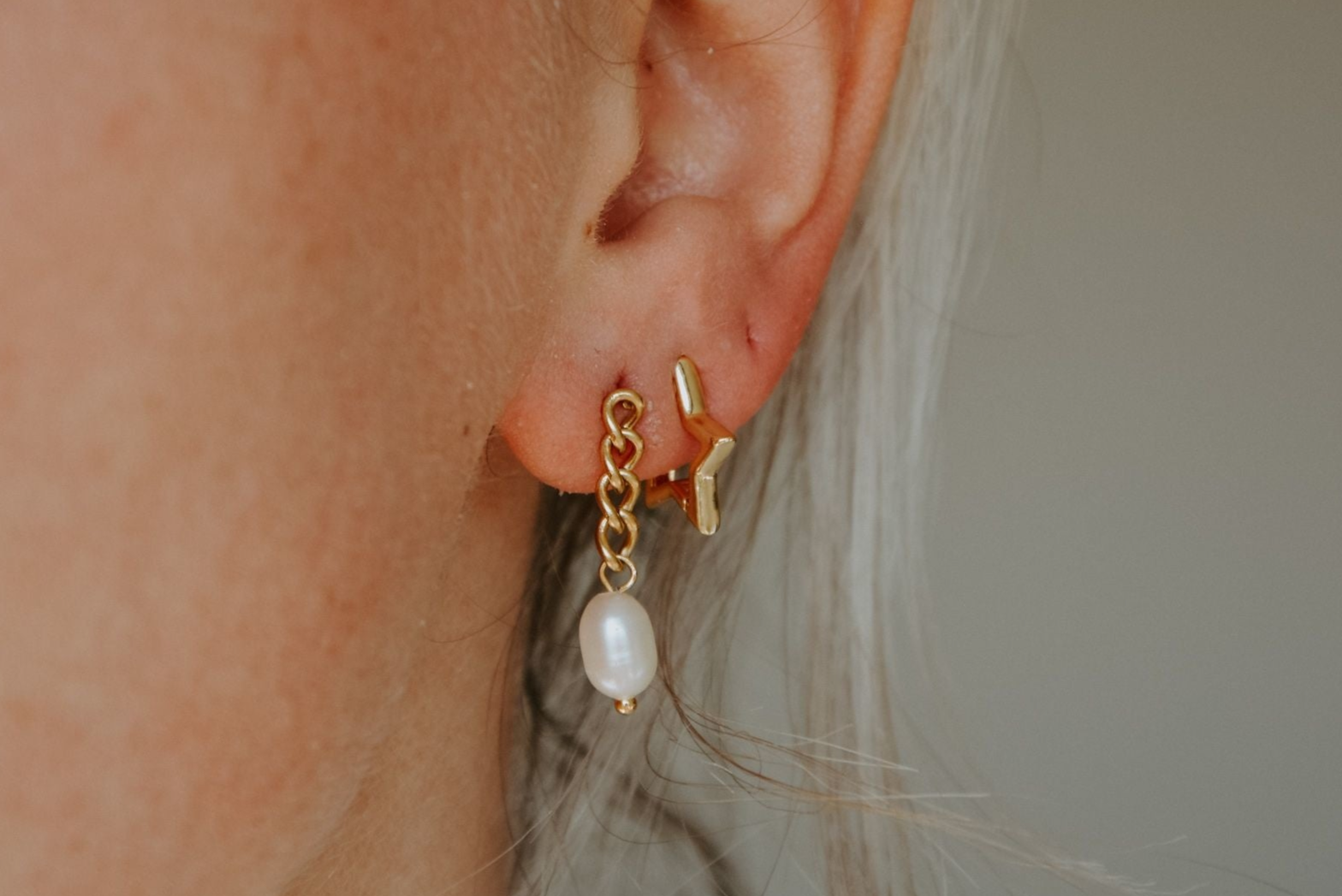 Étoile - Boucles d'oreilles - Plaqué