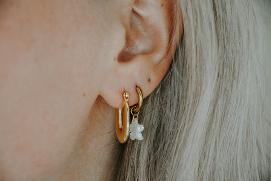 Flower Shell - Boucles d'oreilles - Acier inoxydable