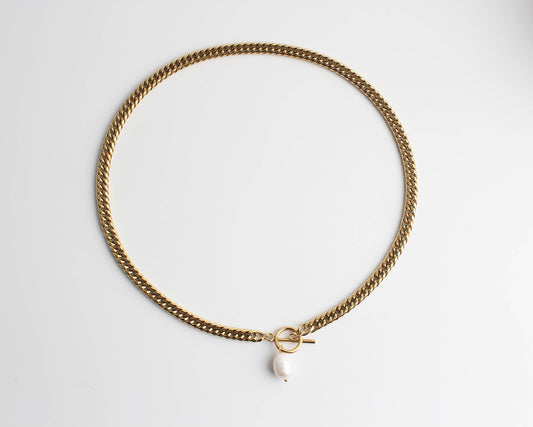 Chunky Pearl - Collier - Acier inoxydable