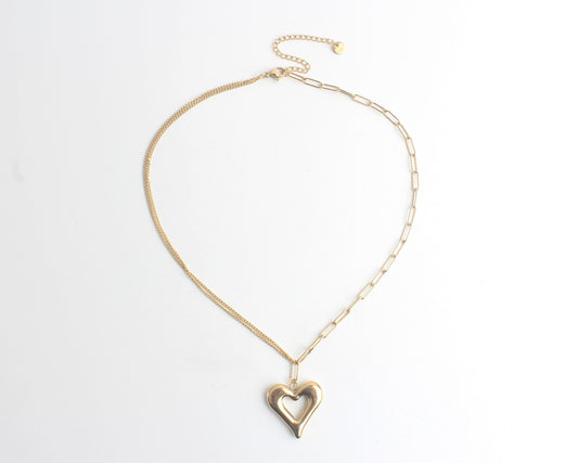 Coeur enchaîné - Collier - Acier inoxydable