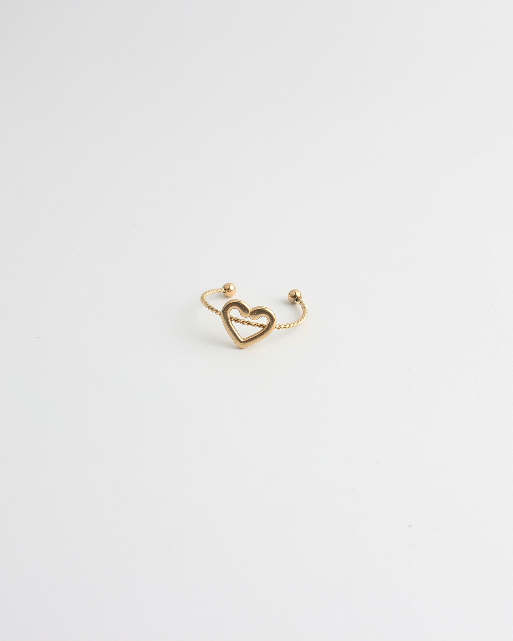 Coeur ouvert - Bague - Acier inoxydable - Ajustable