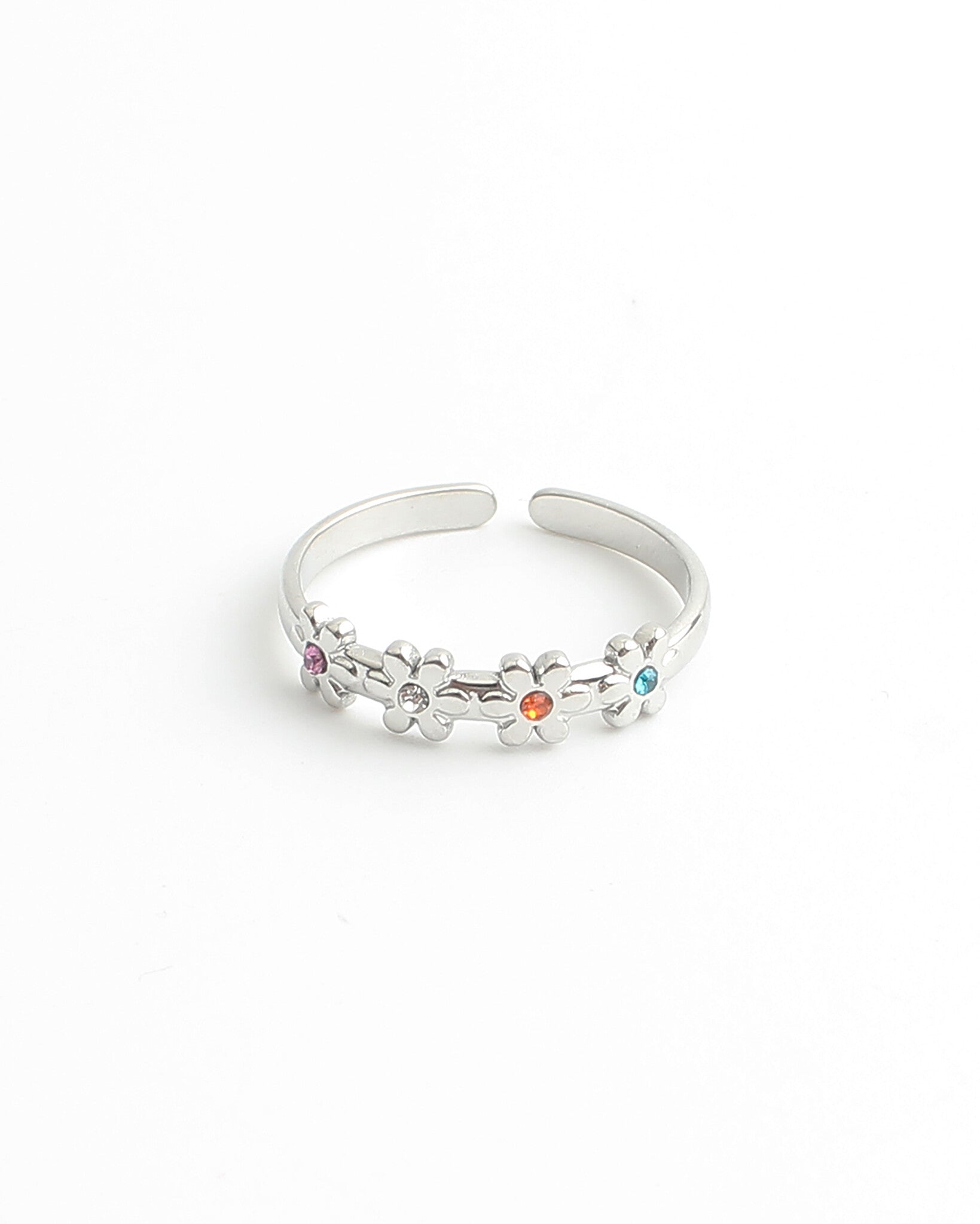 Lovely Flowers - Bague - Acier inoxydable - Ajustable