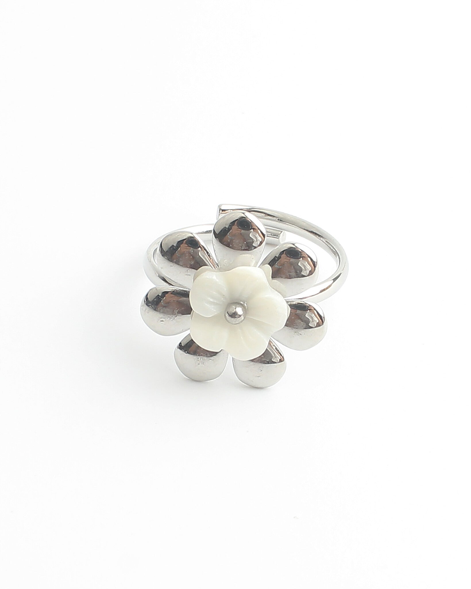 Fleur de coquillage - Bague - Acier inoxydable - Ajustable