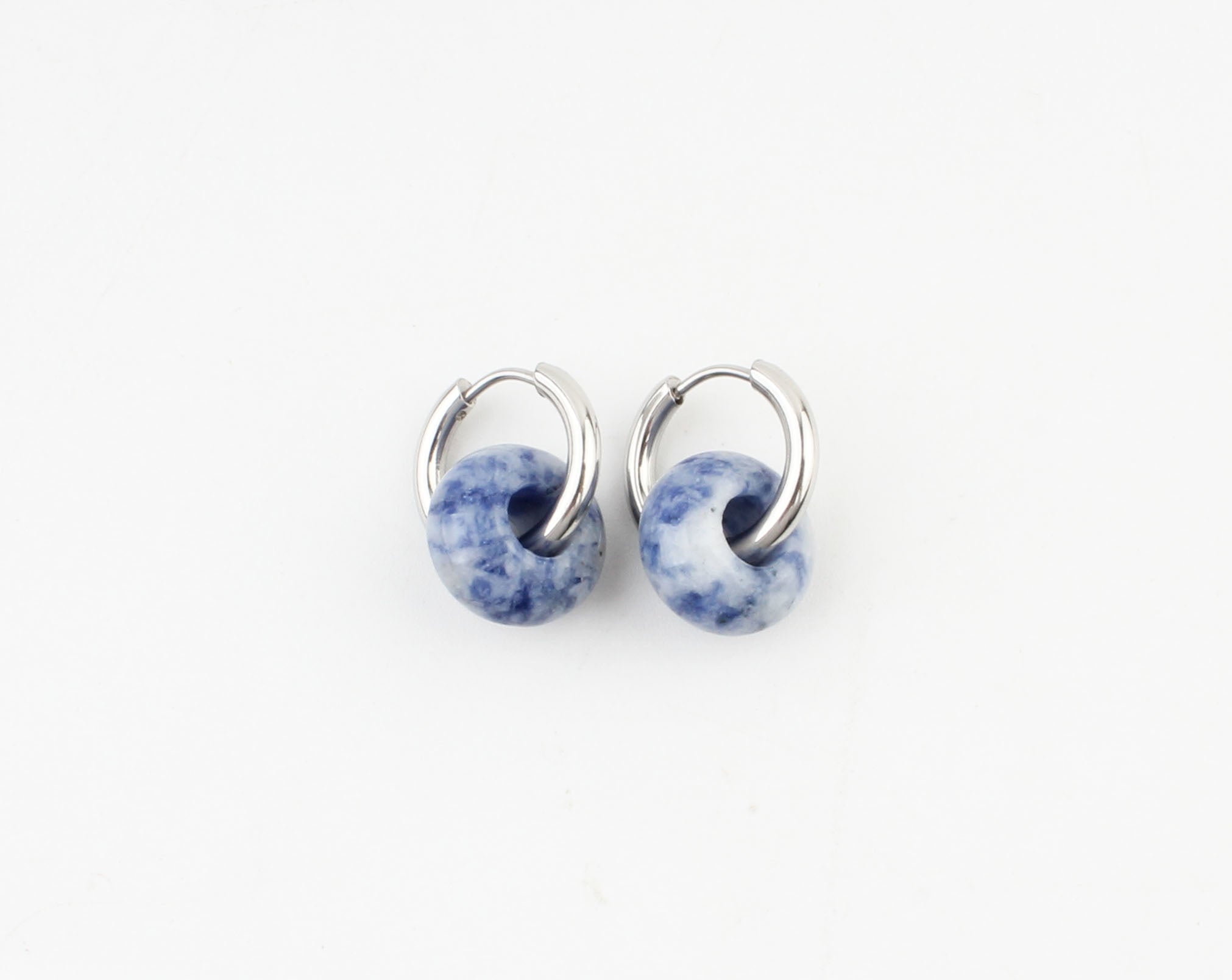 Femme - Boucles d'oreilles - Pierre naturelle - Acier inoxydable