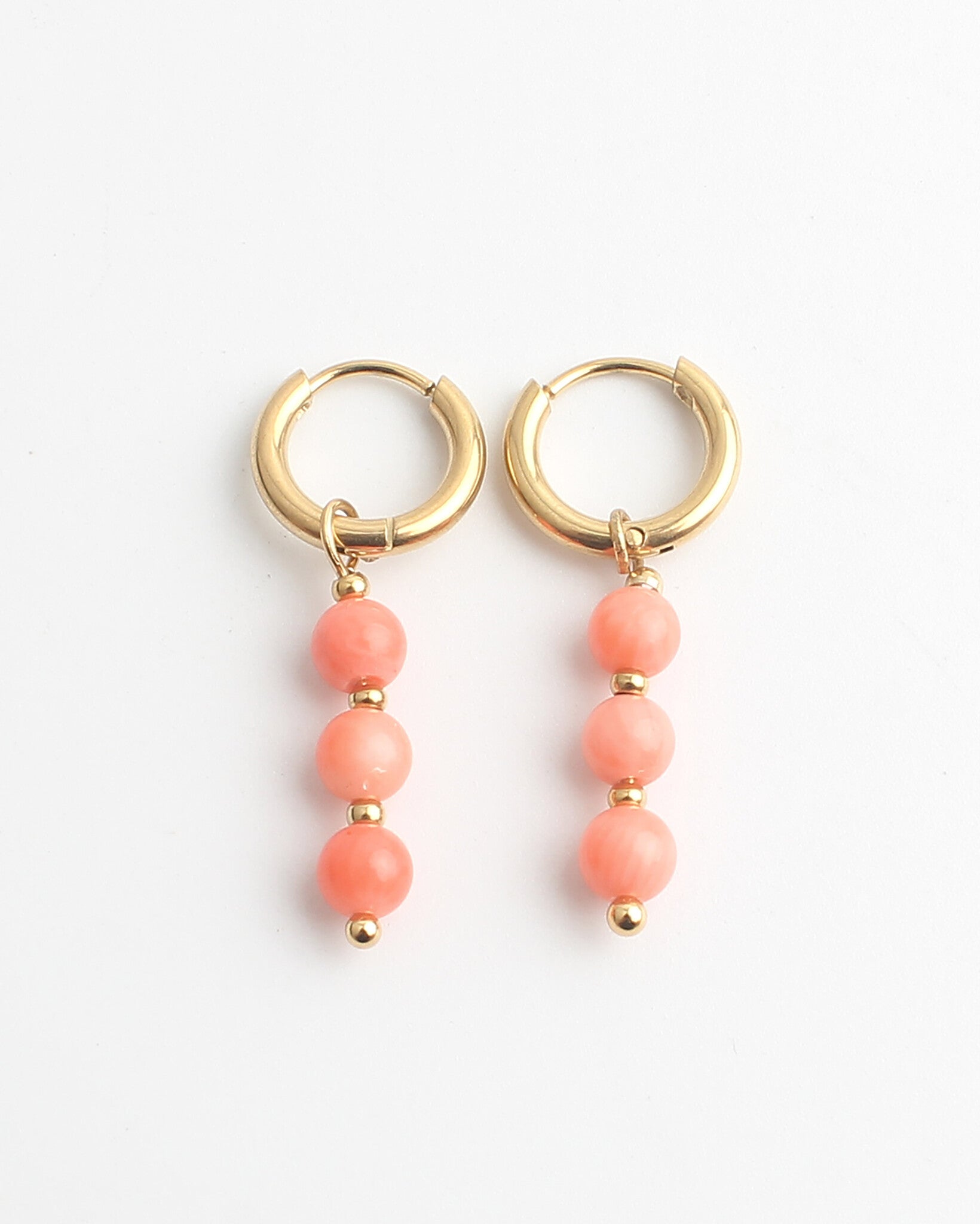 Boucles d'oreilles corail - Boucles d'oreilles - Acier inoxydable