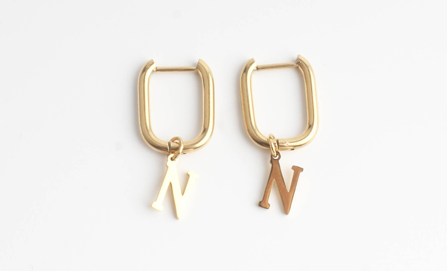 Initiales - Boucles d'oreilles - Acier inoxydable