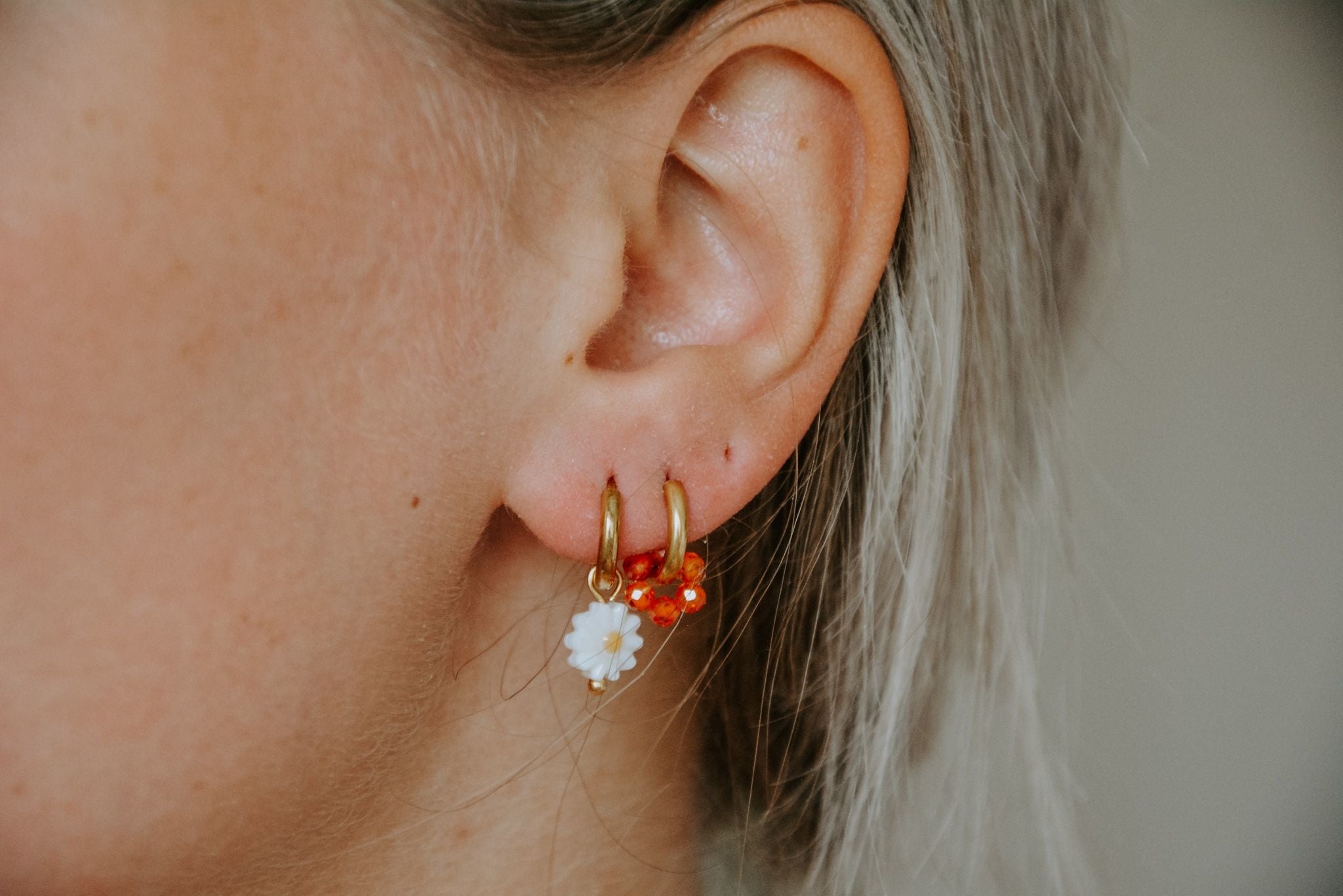 Daisy Flower - Boucles d'oreilles - Acier inoxydable