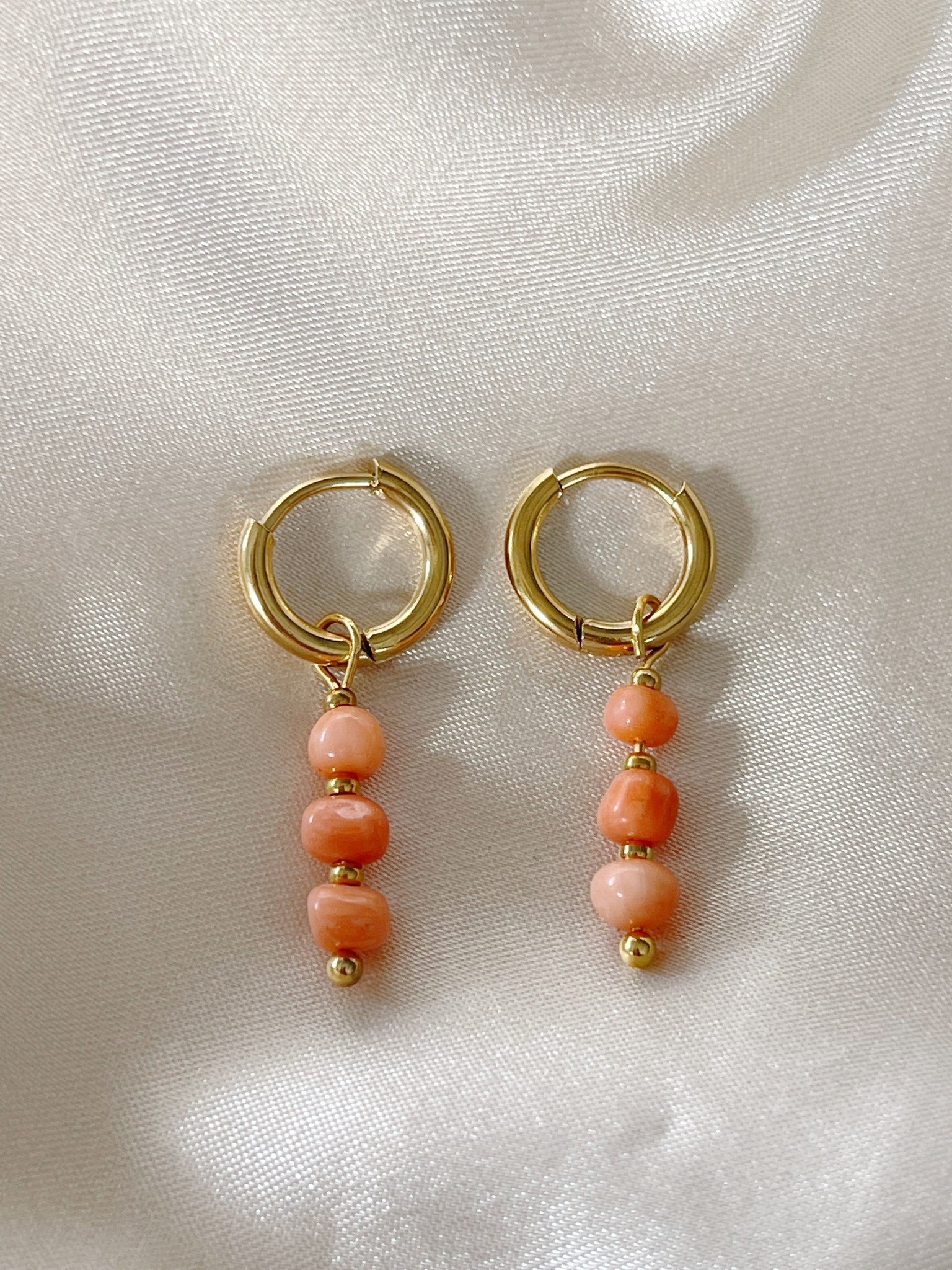 Boucles d'oreilles corail - Boucles d'oreilles - Acier inoxydable