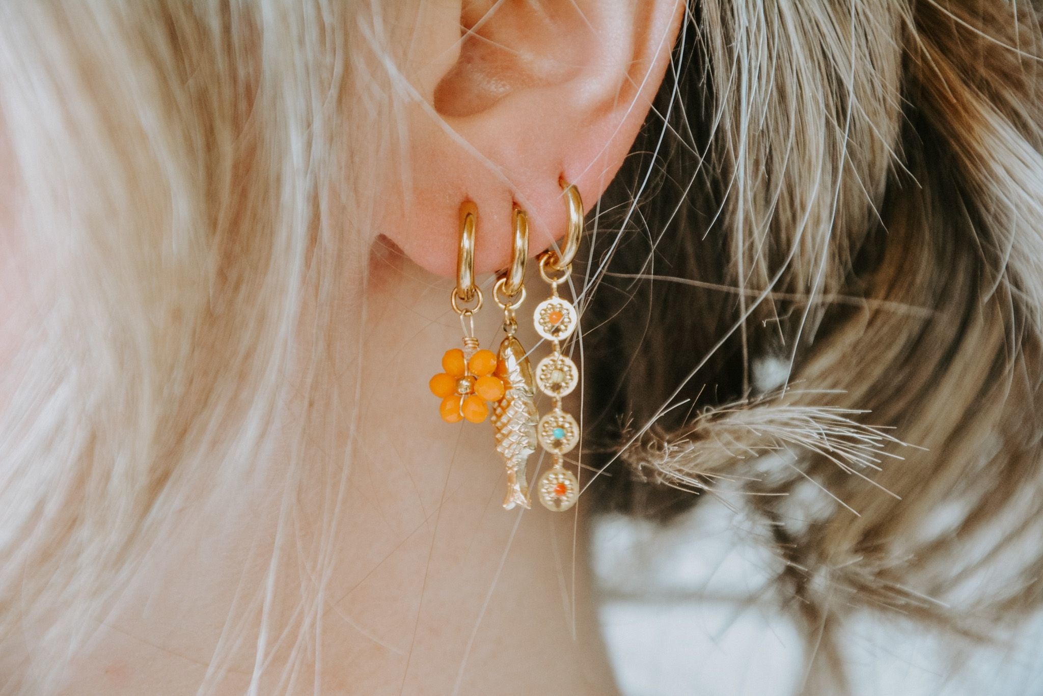 Fleur - Boucles d'oreilles - Acier inoxydable