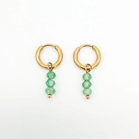 Aventurine Luna - Boucles d'oreilles - Acier inoxydable