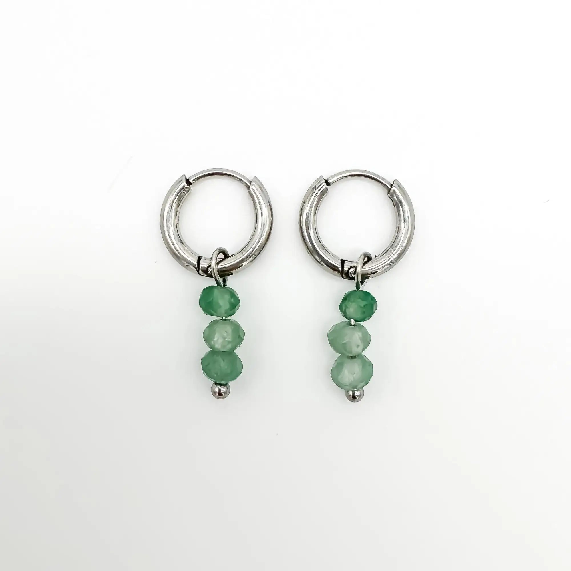 Aventurine Luna - Boucles d'oreilles - Acier inoxydable