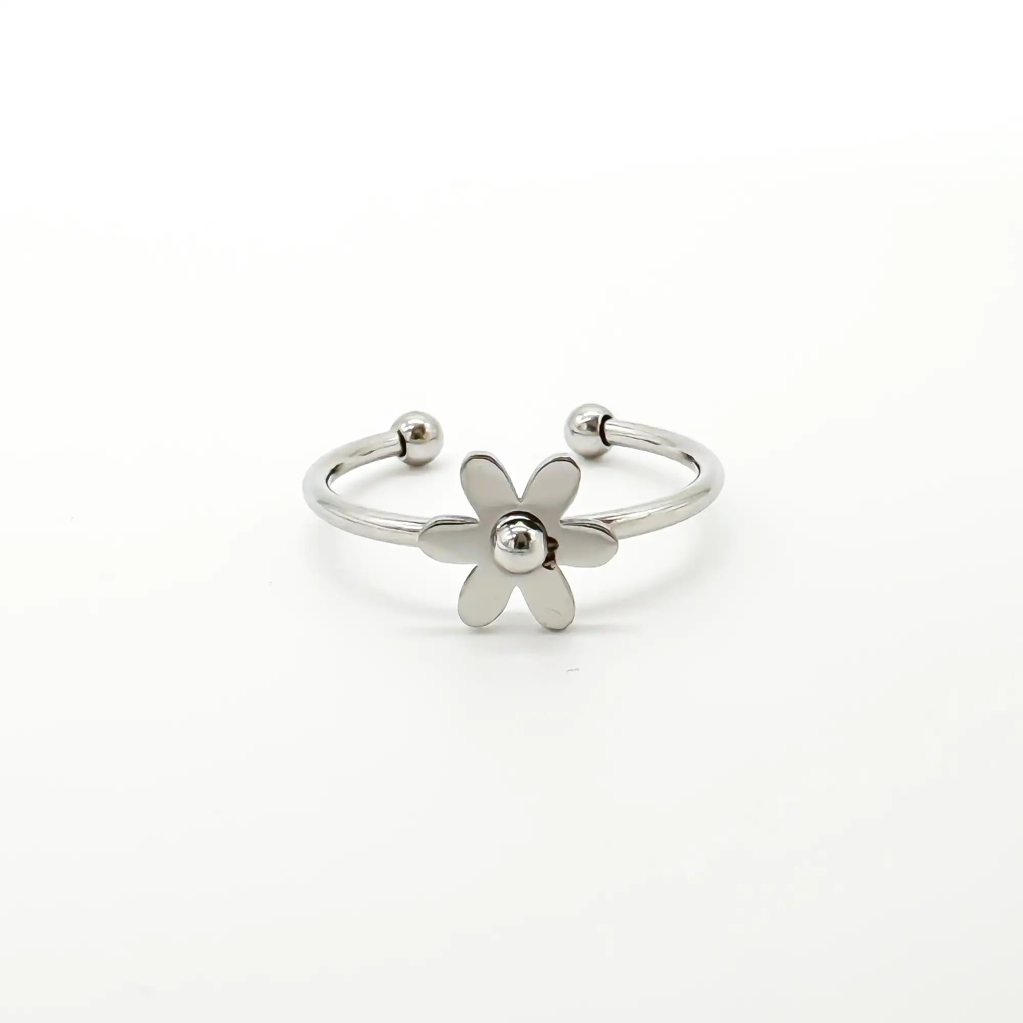 Bloom Flower - Bague - Acier inoxydable - Ajustable