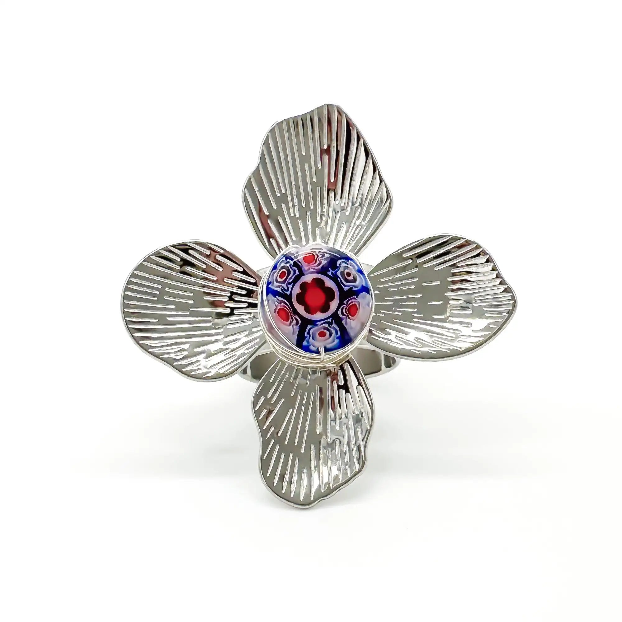 Mega Flower - Bague - Acier inoxydable - Ajustable