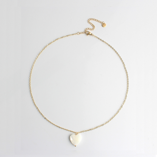 Coquillage en forme de coeur - Collier - Acier inoxydable