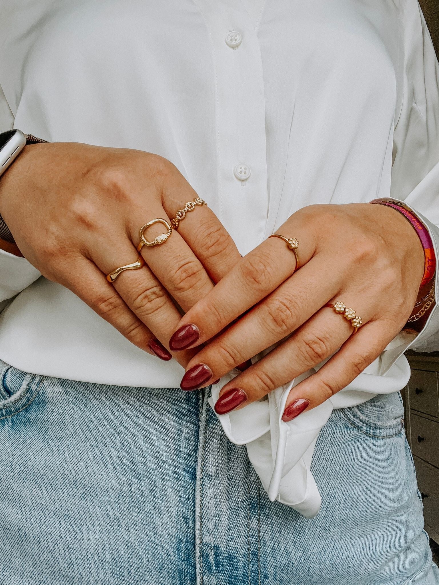 Une Petite Fleur - Bague - Acier inoxydable - Ajustable