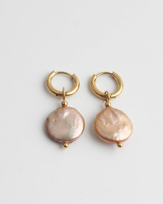 Perle d'eau douce - Boucles d'oreilles - Perle - Acier inoxydable