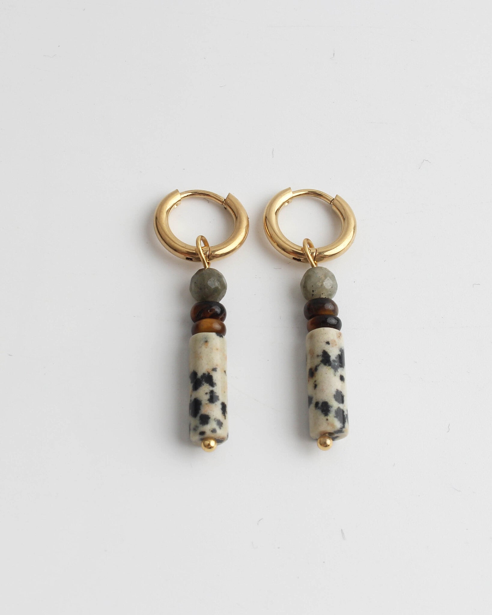 Frida - Boucles d'oreilles - Pierre naturelle - Acier inoxydable