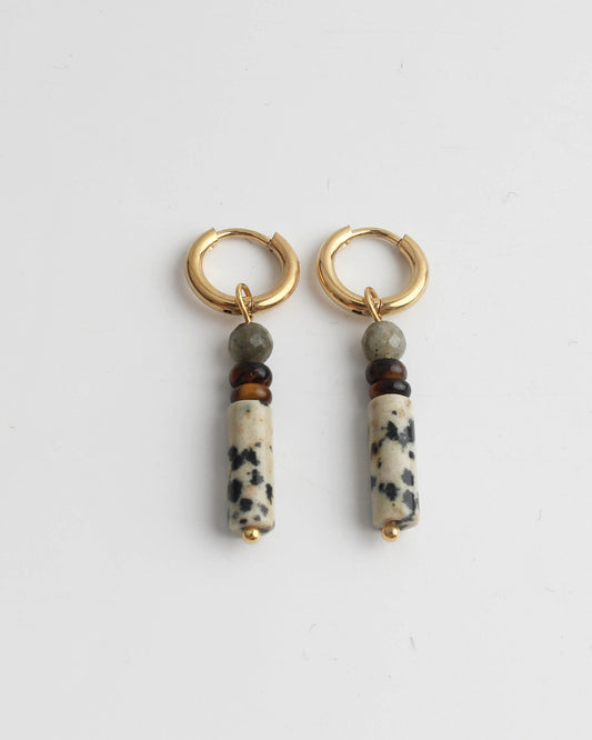 Frida - Boucles d'oreilles - Pierre naturelle - Acier inoxydable