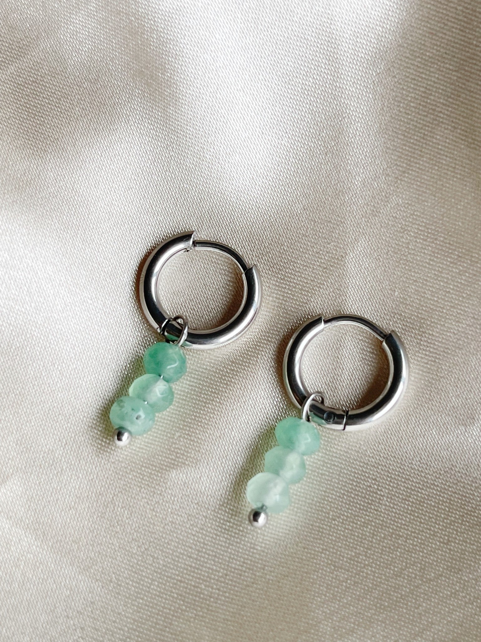 Aventurine Luna - Boucles d'oreilles - Acier inoxydable