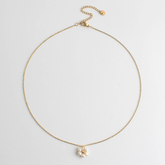 Fleur Blanche - Collier - Acier inoxydable