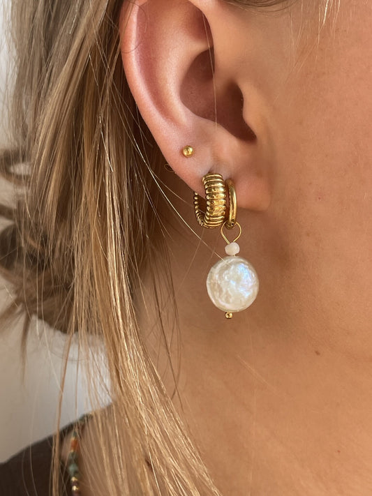 Thalia - Boucles d'oreilles - Perle - Acier inoxydable