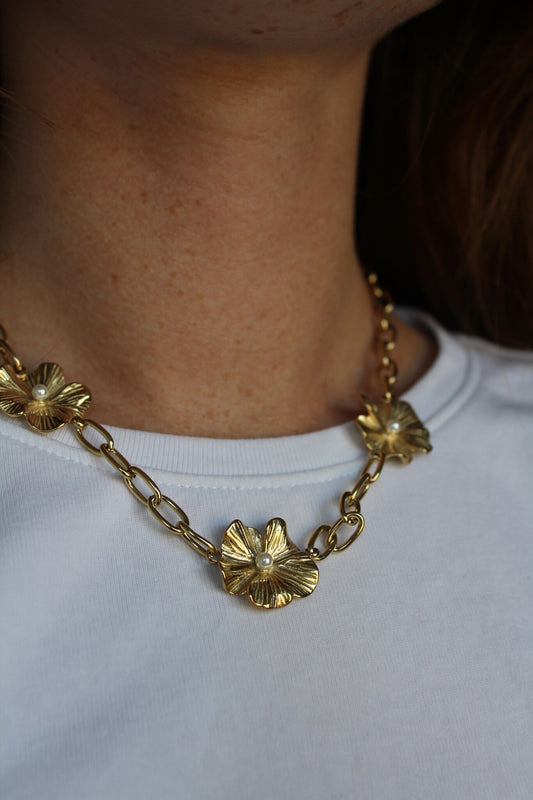 Trois fleurs - Collier - Acier inoxydable