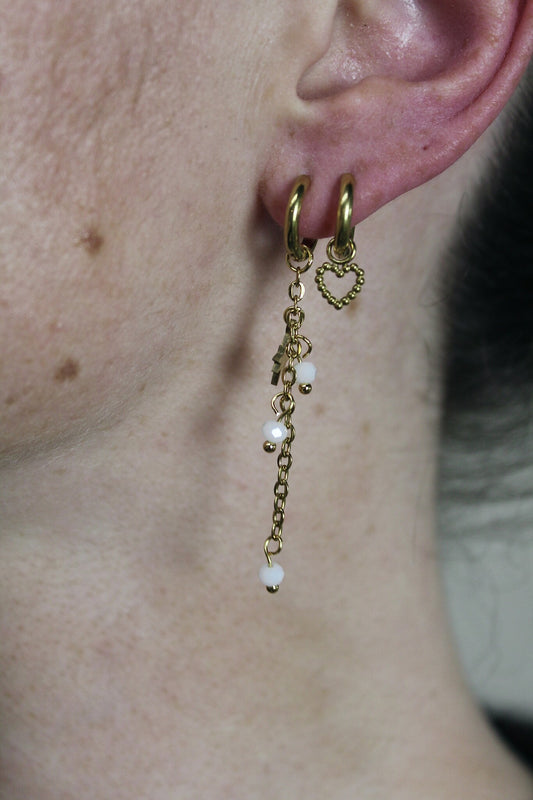 Coeurs en pointillés - Boucles d'oreilles - Acier inoxydable