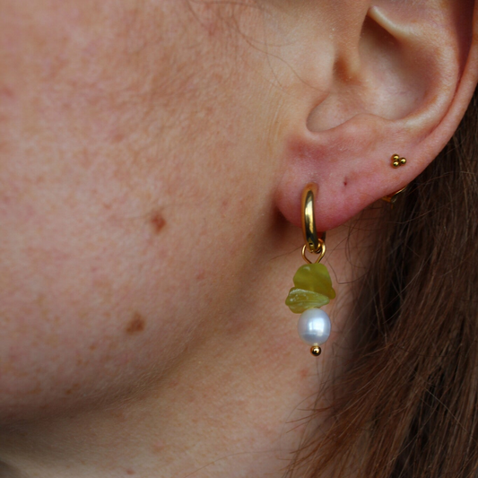 Lucie - Boucles d'oreilles - Pierre naturelle - Acier inoxydable