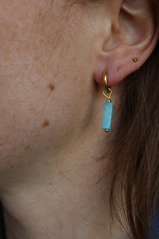 Dora - Boucles d'oreilles - Pierre naturelle - Acier inoxydable (test)