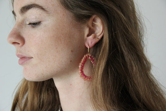 Dani - Boucles d'oreilles - Rose - Acier inoxydable