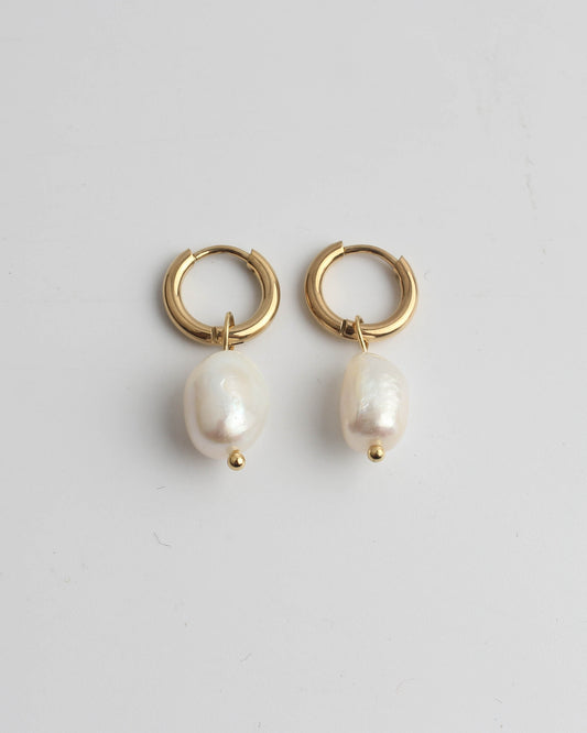 Perle d'eau douce classique - Boucles d'oreilles - Acier inoxydable