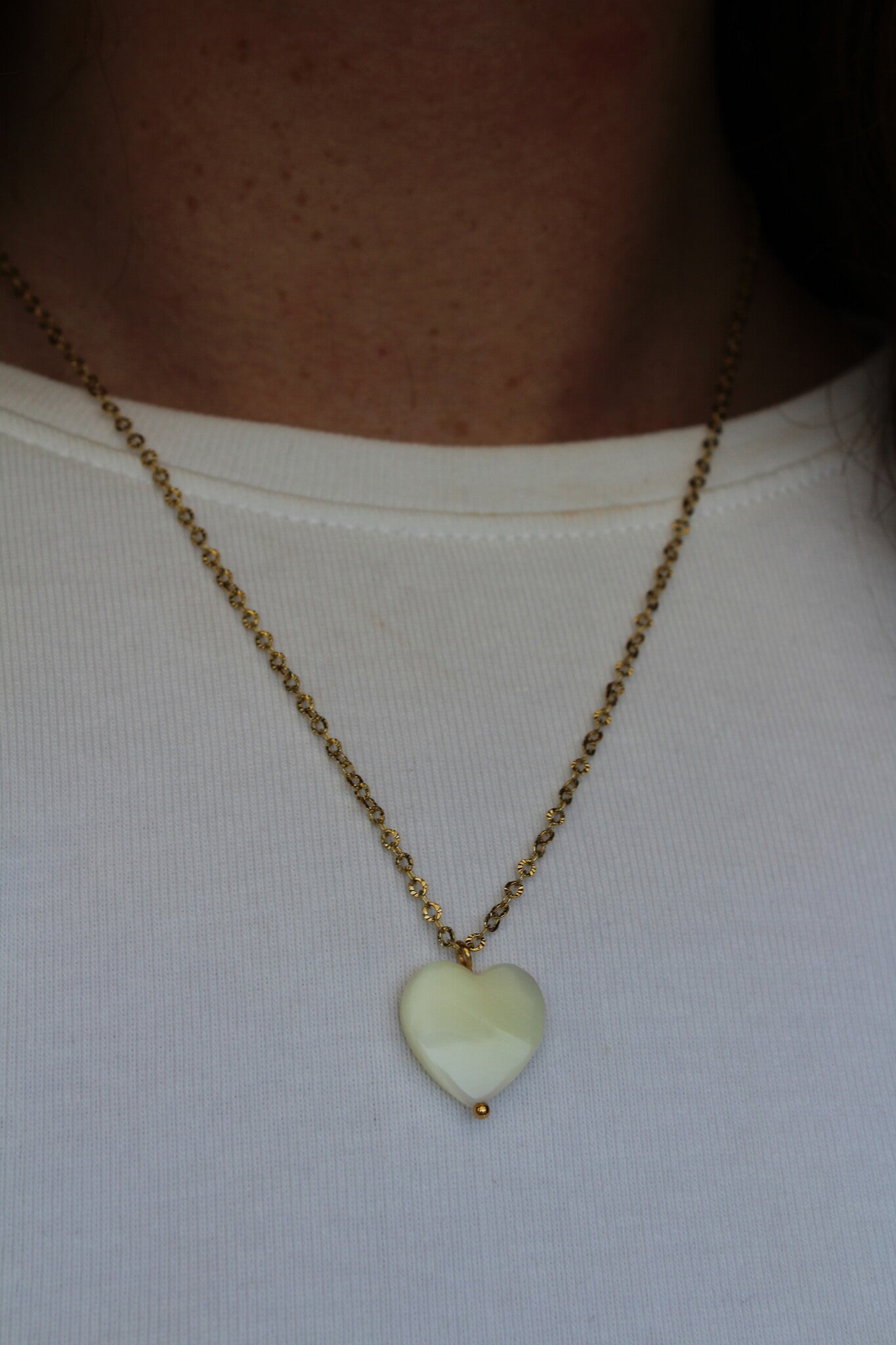 Coquillage en forme de coeur - Collier - Acier inoxydable