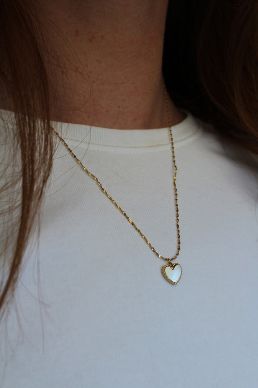 Coeur en coquillage - Collier - Acier inoxydable